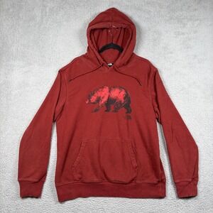 The North Face Men's L TNF Bear Hoodie Red Pullover Sweatshirt Large Logo‎